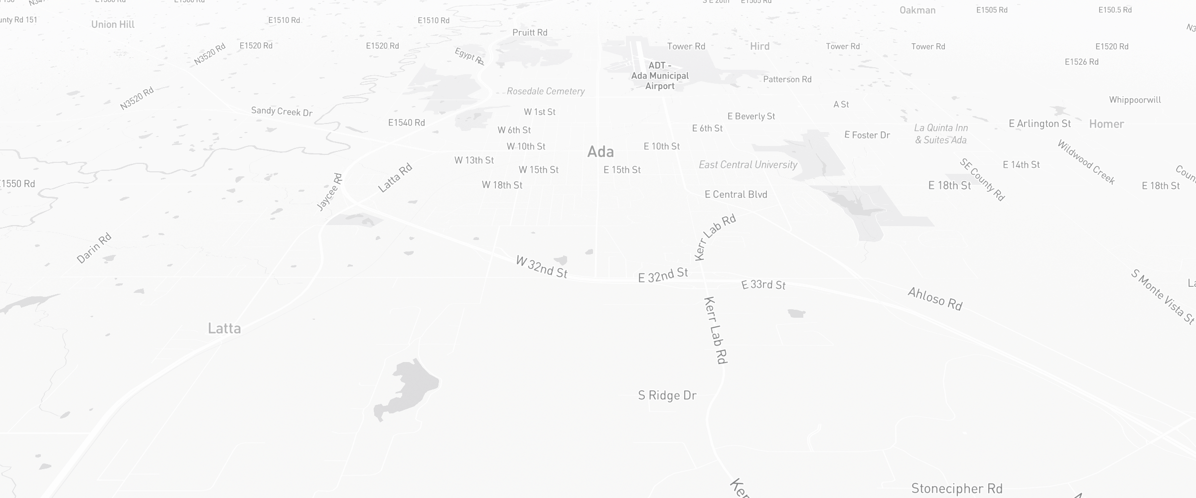 Neighborhood map of Ada, OK — the area served by Life Insurance Agents of Ada Group